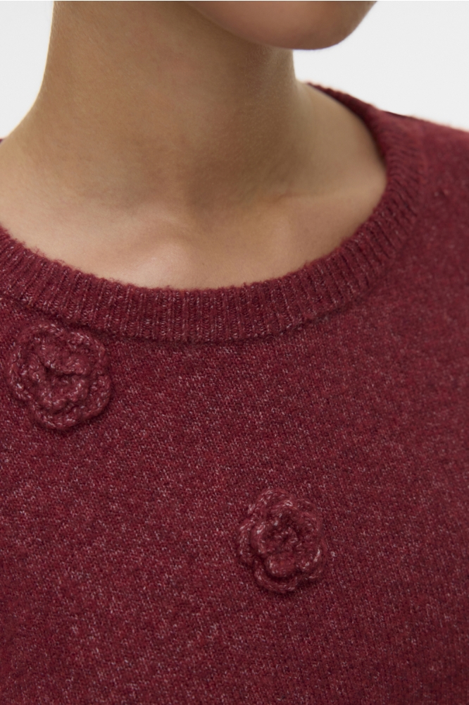 VMROSE LS O-NECK PULLOVER BOO 10331434 SYRAH/MELANGE